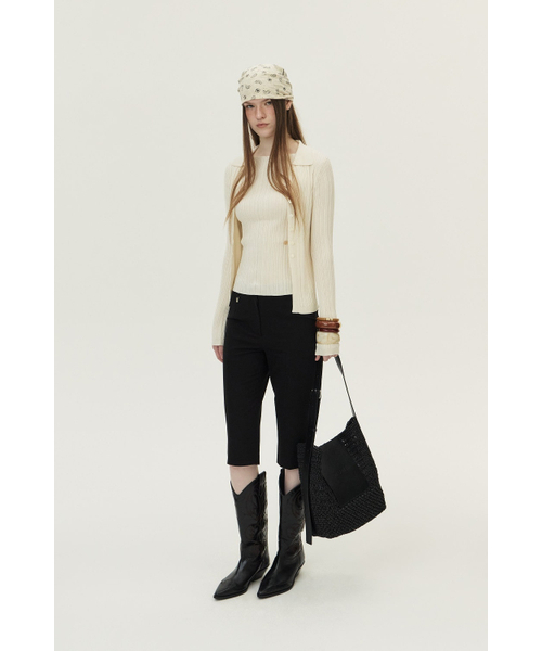 KUME(クメ)の「Ribbed Pleated Sleeveless Sweater, Ivory(Tシャツ/カットソー・レディース・その他・SMALL/MEDIUM/LARGE)」の2枚目の写真