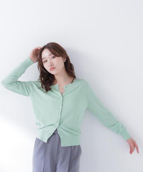 NATURAL BEAUTY BASIC(ナチュラルビューティーベーシック)の「【Oggi.jp掲載】【UVカット】レーヨンナイロンカーディガン(カーディガン/ボレロ・レディース・オフホワイト/ブラック/ライトグリーン・FREE)」の3枚目の写真