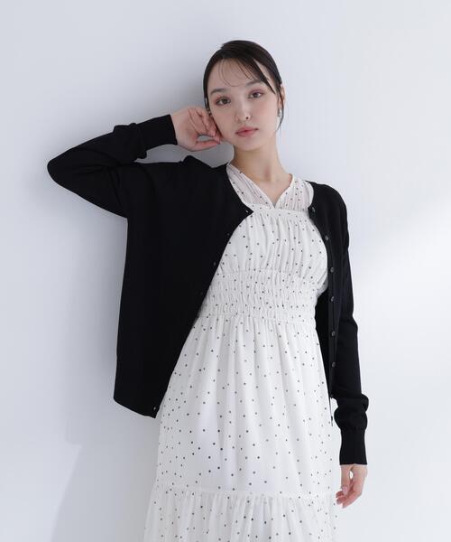 NATURAL BEAUTY BASIC(ナチュラルビューティーベーシック)の「【Oggi.jp掲載】【UVカット】レーヨンナイロンカーディガン(カーディガン/ボレロ・レディース・オフホワイト/ブラック/ライトグリーン・FREE)」の6枚目の写真