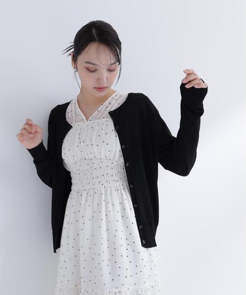 NATURAL BEAUTY BASIC(ナチュラルビューティーベーシック)の「【Oggi.jp掲載】【UVカット】レーヨンナイロンカーディガン(カーディガン/ボレロ・レディース・オフホワイト/ブラック/ライトグリーン・FREE)」の10枚目の写真