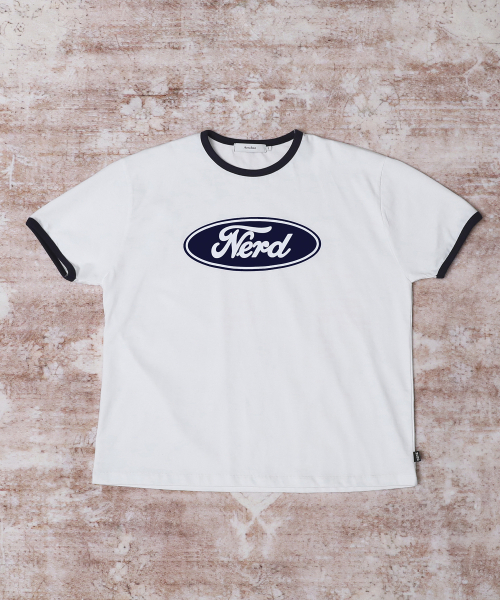 AREUBAN(アルバン)の「ナードリンガーTシャツ_ディープネイビー(Tシャツ/カットソー・メンズ・ホワイト・2/3)」の2枚目の写真