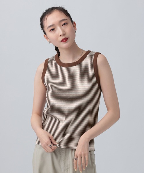 LEPSIM(レプシィム)の「機能付きノースリタンク 639407(タンクトップ・レディース・キャメル/オフホワイト/グレー/ライトグレー・FREE)」の4枚目の写真