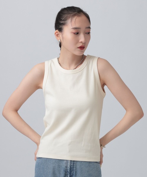 LEPSIM(レプシィム)の「機能付きノースリタンク 639407(タンクトップ・レディース・キャメル/オフホワイト/グレー/ライトグレー・FREE)」の2枚目の写真