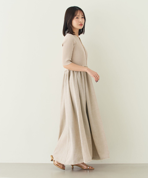 Noble(ノーブル)の「《追加・新色》【洗える】フロントジップドッキングワンピース(ワンピース・レディース・チャコールグレー/キャメル/ベージュ・36/38)」の9枚目の写真