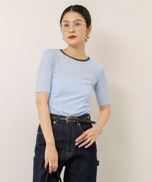 MAQWEL | 【MAQWEL/マクウェル】ウォッシャブルバックリボン五分袖プルオーバー(Tシャツ/カットソー)
