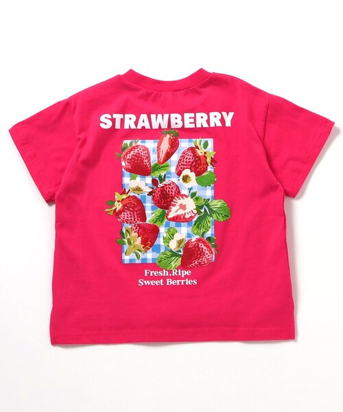 apres les cours(アプレレクール)の「【リンク】バックプリントフルーツロゴTシャツ(Tシャツ/カットソー・キッズ・イエロー/レインボー/レッド・80/90/100/110/120/130)」の3枚目の写真