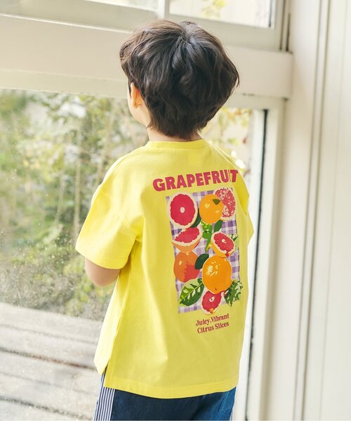 apres les cours(アプレレクール)の「【リンク】バックプリントフルーツロゴTシャツ(Tシャツ/カットソー・キッズ・イエロー/レインボー/レッド・80/90/100/110/120/130)」の2枚目の写真