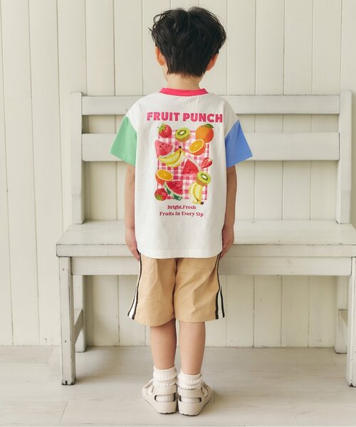 apres les cours(アプレレクール)の「【リンク】バックプリントフルーツロゴTシャツ(Tシャツ/カットソー・キッズ・イエロー/レインボー/レッド・80/90/100/110/120/130)」の5枚目の写真