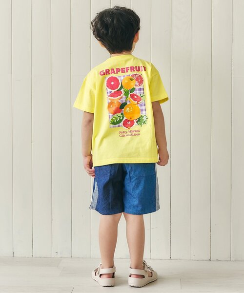 apres les cours(アプレレクール)の「【リンク】バックプリントフルーツロゴTシャツ(Tシャツ/カットソー・キッズ・イエロー/レインボー/レッド・80/90/100/110/120/130)」の8枚目の写真