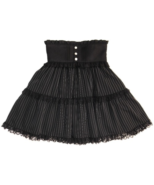 Secret Honey（シークレットハニー）の「コルセット風レースアップスカート（スカート・レディース・グレー/ブラック・MEDIUM）」の2枚目の写真