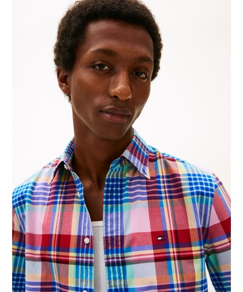 TOMMY HILFIGER（トミーヒルフィガー）の「マルチチェックショートスリーブシャツ（Tシャツ/カットソー・メンズ・グリーン/ライトイエロー・SMALL/MEDIUM/LARGE/X-LARGE）」の3枚目の写真