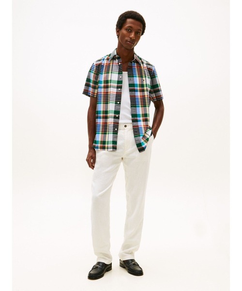 TOMMY HILFIGER（トミーヒルフィガー）の「マルチチェックショートスリーブシャツ（Tシャツ/カットソー・メンズ・グリーン/ライトイエロー・SMALL/MEDIUM/LARGE/X-LARGE）」の9枚目の写真