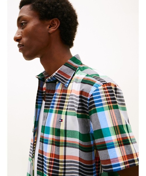 TOMMY HILFIGER（トミーヒルフィガー）の「マルチチェックショートスリーブシャツ（Tシャツ/カットソー・メンズ・グリーン/ライトイエロー・SMALL/MEDIUM/LARGE/X-LARGE）」の8枚目の写真