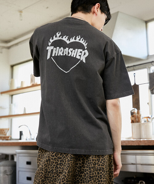 FREAK'S STORE(フリークスストア)の「THRASHER × PUBLUX/スラッシャー 別注 バックプリント ハート ロゴTシャツ 限定展開(Tシャツ/カットソー・メンズ・ブラック/ピンク/ホワイト/ネイビー・LARGE/MEDIUM/SMALL)」の10枚目の写真