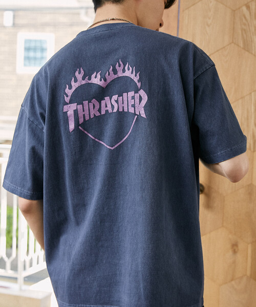 FREAK'S STORE(フリークスストア)の「THRASHER × PUBLUX/スラッシャー 別注 バックプリント ハート ロゴTシャツ 限定展開(Tシャツ/カットソー・メンズ・ブラック/ピンク/ホワイト/ネイビー・LARGE/MEDIUM/SMALL)」の13枚目の写真