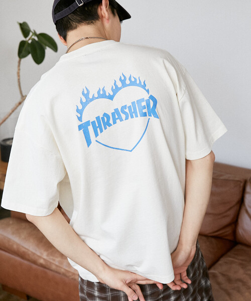 FREAK'S STORE(フリークスストア)の「THRASHER × PUBLUX/スラッシャー 別注 バックプリント ハート ロゴTシャツ 限定展開(Tシャツ/カットソー・メンズ・ブラック/ピンク/ホワイト/ネイビー・LARGE/MEDIUM/SMALL)」の20枚目の写真