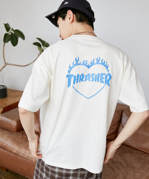 FREAK'S STORE(フリークスストア)の「THRASHER × PUBLUX/スラッシャー 別注 バックプリント ハート ロゴTシャツ 限定展開(Tシャツ/カットソー・メンズ・ブラック/ピンク/ホワイト/ネイビー・LARGE/MEDIUM/SMALL)」の22枚目の写真