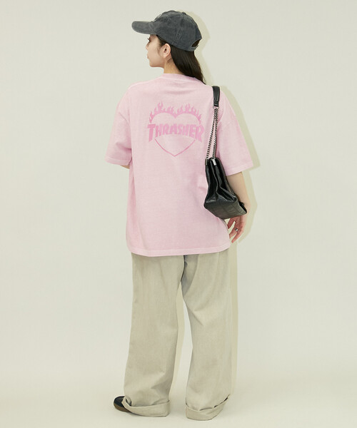 THRASHER × PUBLUX/スラッシャー 別注 バックプリント ハート ロゴT