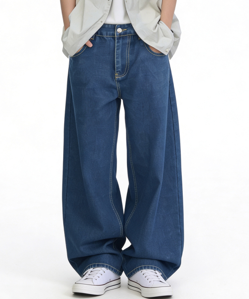 ARTISTWEAR（アーティストウェア）の「[ATW] アーク ワイド デニムパンツ（デニムパンツ・レディース・ブルー系その他・SMALL/MEDIUM/LARGE/X-LARGE/XX-LARGE/XXX-LARGE）」の7枚目の写真