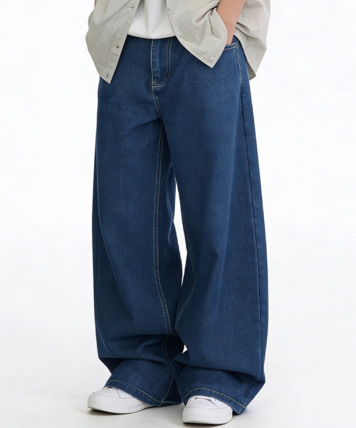 ARTISTWEAR（アーティストウェア）の「[ATW] アーク ワイド デニムパンツ（デニムパンツ・レディース・ブルー系その他・SMALL/MEDIUM/LARGE/X-LARGE/XX-LARGE/XXX-LARGE）」の6枚目の写真