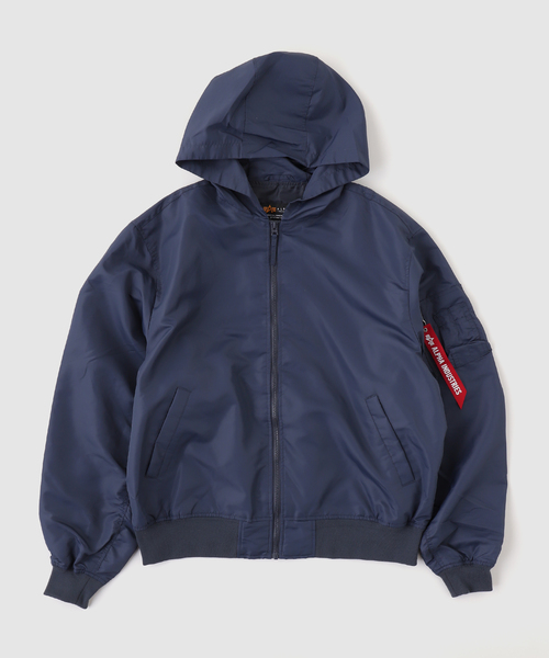 Alpha Industries（アルファインダストリーズ）の「ALPHA INDUSTRIES / アルファ インダストリーズ L-2B HOODED HUNTER FLIGH（その他アウター・メンズ・ネイビー/ブラック・X-LARGE/LARGE/MEDIUM/SMALL）」の2枚目の写真