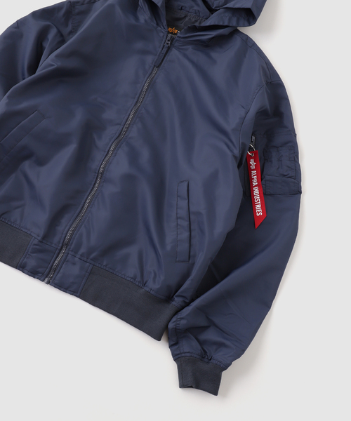 Alpha Industries（アルファインダストリーズ）の「ALPHA INDUSTRIES / アルファ インダストリーズ L-2B HOODED HUNTER FLIGH（その他アウター・メンズ・ネイビー/ブラック・X-LARGE/LARGE/MEDIUM/SMALL）」の4枚目の写真
