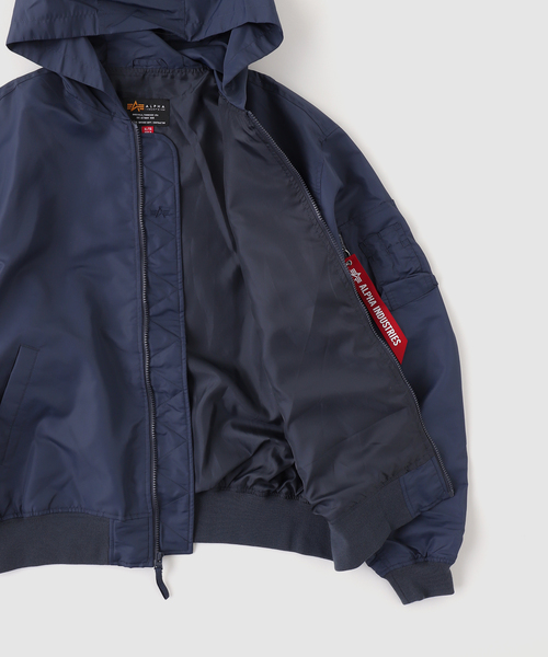 Alpha Industries（アルファインダストリーズ）の「ALPHA INDUSTRIES / アルファ インダストリーズ L-2B HOODED HUNTER FLIGH（その他アウター・メンズ・ネイビー/ブラック・X-LARGE/LARGE/MEDIUM/SMALL）」の5枚目の写真
