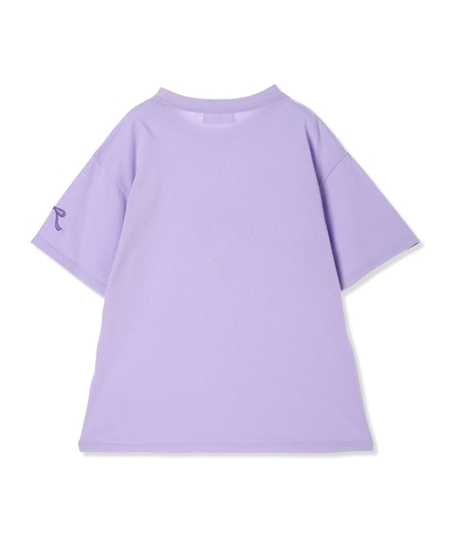 Amourire girl(アムリールガール)の「チュールビックリボン半袖Tシャツ/カットソー(Tシャツ/カットソー・キッズ・ホワイト/パープル・160cm/150cm/140cm/130cm)」の4枚目の写真