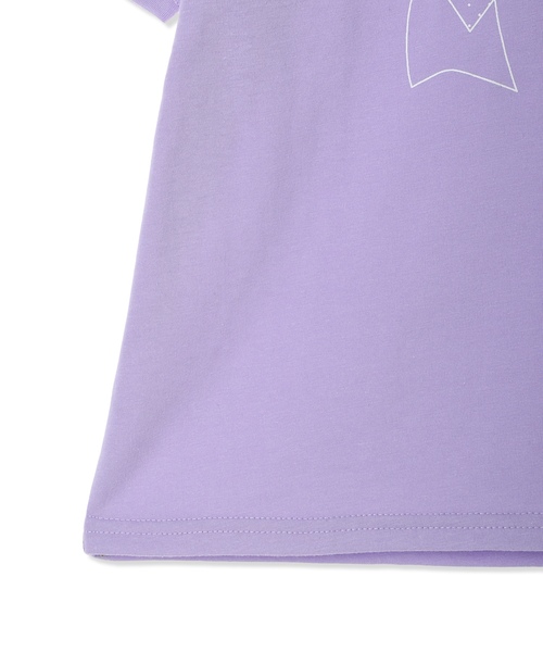 Amourire girl(アムリールガール)の「チュールビックリボン半袖Tシャツ/カットソー(Tシャツ/カットソー・キッズ・ホワイト/パープル・160cm/150cm/140cm/130cm)」の5枚目の写真