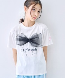 Amourire girl（アムリールガール）の「チュールビックリボン半袖Tシャツ/カットソー（Tシャツ/カットソー）」