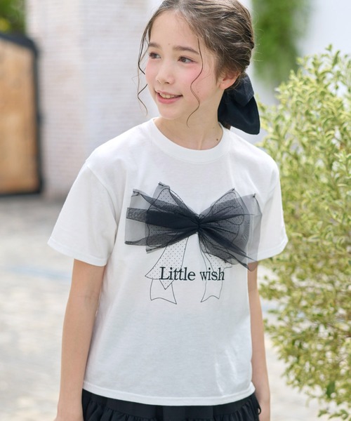 Amourire girl(アムリールガール)の「チュールビックリボン半袖Tシャツ/カットソー(Tシャツ/カットソー・キッズ・ホワイト/パープル・160cm/150cm/140cm/130cm)」の21枚目の写真