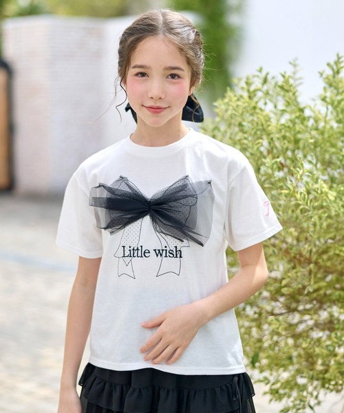 Amourire girl(アムリールガール)の「チュールビックリボン半袖Tシャツ/カットソー(Tシャツ/カットソー・キッズ・ホワイト/パープル・160cm/150cm/140cm/130cm)」の22枚目の写真