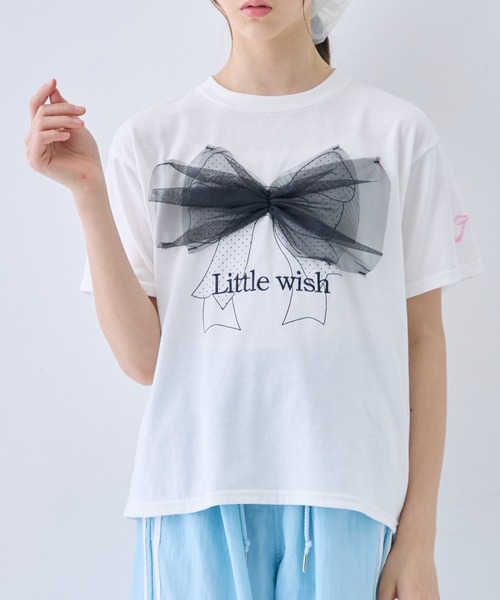 Amourire girl(アムリールガール)の「チュールビックリボン半袖Tシャツ/カットソー(Tシャツ/カットソー・キッズ・ホワイト/パープル・160cm/150cm/140cm/130cm)」の20枚目の写真