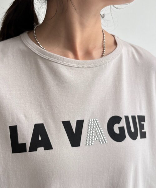 DouDou（ドゥドゥ）の「袖タックフレンチメタリックロゴTEE（Tシャツ/カットソー・レディース・ホワイト系その他/オフホワイト/チャコールグレー・FREE）」の19枚目の写真