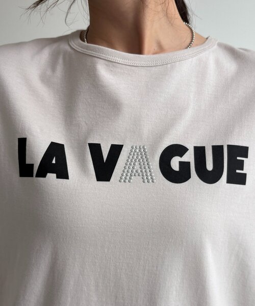 DouDou（ドゥドゥ）の「袖タックフレンチメタリックロゴTEE（Tシャツ/カットソー・レディース・ホワイト系その他/オフホワイト/チャコールグレー・FREE）」の15枚目の写真