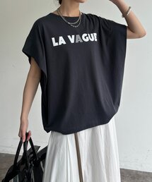 袖タックフレンチメタリックロゴTEE