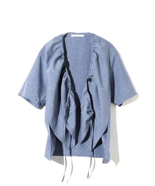 MIDIUMISOLID(ミディウミソリッド)の「MIDIUMISOLID for Ladies ノーカラードローストリングシャツ(シャツ/ブラウス・レディース・ブラック/ネイビー/ライトグレー・FREE)」の13枚目の写真