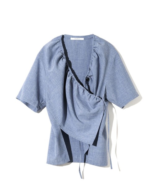 MIDIUMISOLID(ミディウミソリッド)の「MIDIUMISOLID for Ladies ノーカラードローストリングシャツ(シャツ/ブラウス・レディース・ブラック/ネイビー/ライトグレー・FREE)」の11枚目の写真