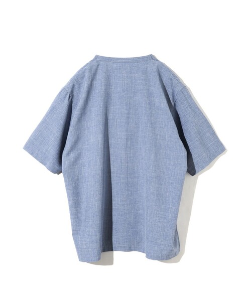 MIDIUMISOLID(ミディウミソリッド)の「MIDIUMISOLID for Ladies ノーカラードローストリングシャツ(シャツ/ブラウス・レディース・ブラック/ネイビー/ライトグレー・FREE)」の5枚目の写真