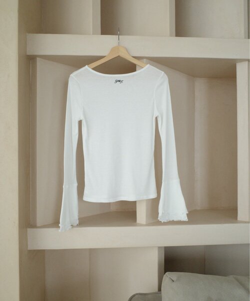 gemeil(ジェムイル)の「【LE'MAGE×gemeilコラボ】ティアードスリーブロンT(Tシャツ/カットソー・レディース・ホワイト/ベージュ/ブラック・FREE)」の4枚目の写真