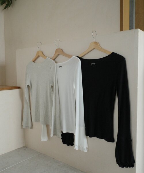 gemeil(ジェムイル)の「【LE'MAGE×gemeilコラボ】ティアードスリーブロンT(Tシャツ/カットソー・レディース・ホワイト/ベージュ/ブラック・FREE)」の5枚目の写真