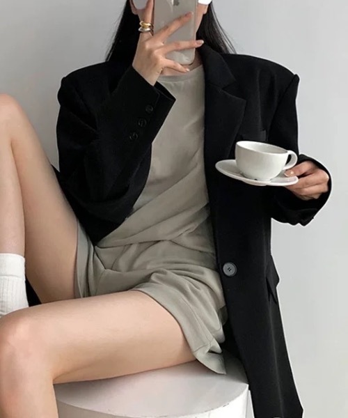 Alvia(アルビア)の「テーラードジャケット(テーラードジャケット・レディース・ブラック/ダークグレー・M)」の20枚目の写真