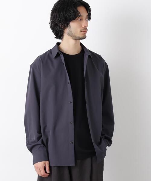 NANO universe（ナノユニバース）の「ライトウェイトストレッチシャツ 長袖（シャツ/ブラウス・メンズ・グレー/ブラック/カーキ・L/M/S）」の2枚目の写真