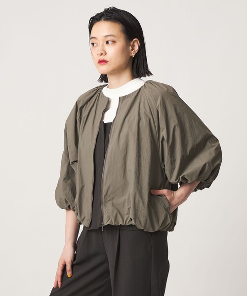【今季商品・美品】yuni ナイロン バルーンスリーブ ブルゾン(現物写真追加) セール】バルーンブルゾン 6分袖＜A DAY IN THE LIFE＞（ブルゾン）｜A