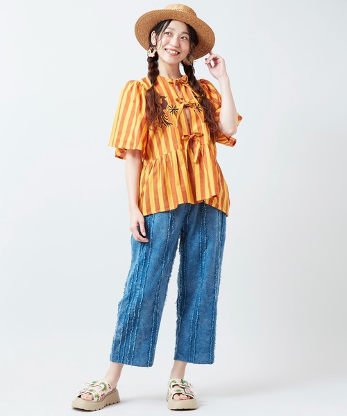 チャイハネ(チャイハネ)の「【チャイハネ】オトミラブラウス(シャツ/ブラウス・レディース・ピンク/ネイビー/イエロー・FREE)」の9枚目の写真
