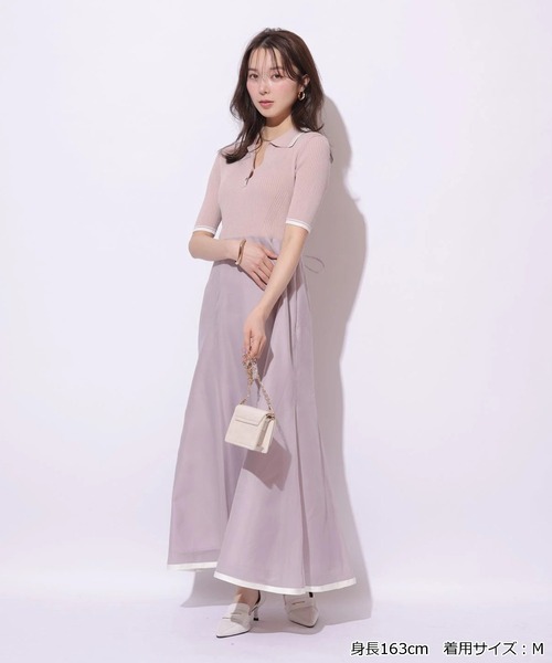 Mystrada（マイストラーダ）の「スキッパードッキングワンピース（ワンピース・レディース・スモークピンク/ホワイト/ネイビー・38/36）」の3枚目の写真