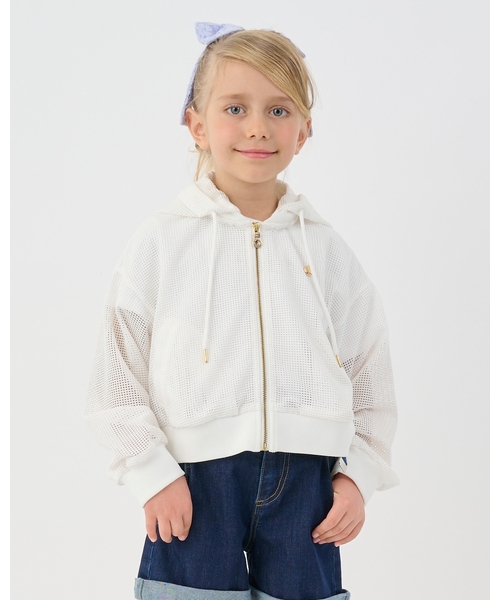 kate spade new york kids(ケイトスペードニューヨーク)の「メッシュパーカ(Tシャツ/カットソー・キッズ・ライラック/オフホワイト・M(130-140cm)/S(110-120cm)/L(150-160cm))」の2枚目の写真