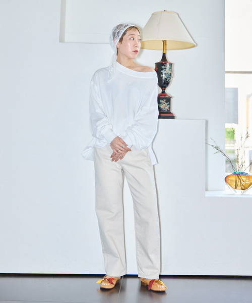 CITYSHOP(シティーショップ)の「《追加》HIGH GAUGH URAKE PULLOVER:カットソー(Tシャツ/カットソー・レディース・ホワイト/ブラック・FREE)」の22枚目の写真