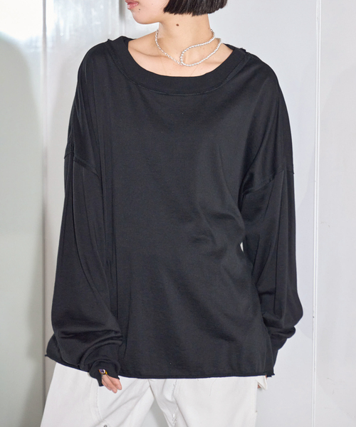 CITYSHOP(シティーショップ)の「《追加》HIGH GAUGH URAKE PULLOVER:カットソー(Tシャツ/カットソー・レディース・ホワイト/ブラック・FREE)」の21枚目の写真