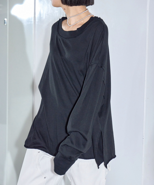 CITYSHOP(シティーショップ)の「《追加》HIGH GAUGH URAKE PULLOVER:カットソー(Tシャツ/カットソー・レディース・ホワイト/ブラック・FREE)」の20枚目の写真